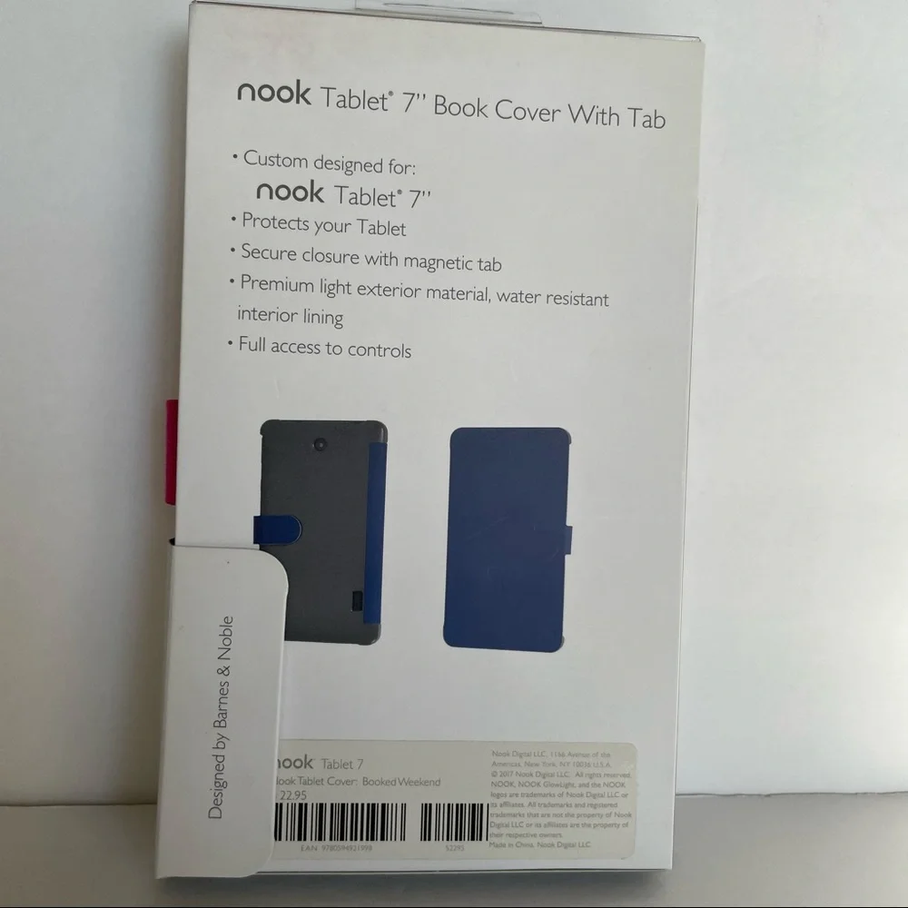Nook Tablet 7” Pink Book Cover with Tab NWT My Weekend is All Booked